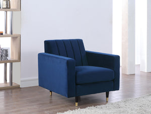 Lola Navy Velvet Chair - Furnish 4 Less 98 (NY)*