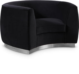 Julian Black Velvet Chair - Furnish 4 Less 98 (NY)*