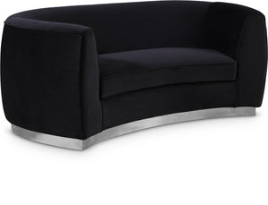 Julian Black Velvet Loveseat - Furnish 4 Less 98 (NY)*