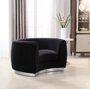 Julian Black Velvet Chair - Furnish 4 Less 98 (NY)*