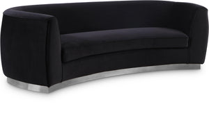 Julian Black Velvet Sofa - Furnish 4 Less 98 (NY)*