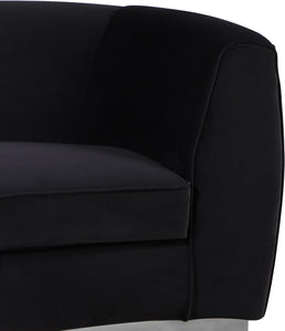 Julian Black Velvet Loveseat - Furnish 4 Less 98 (NY)*