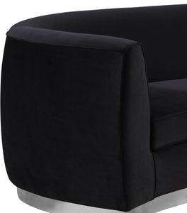 Julian Black Velvet Loveseat - Furnish 4 Less 98 (NY)*