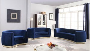 Julian Navy Velvet Chair - Furnish 4 Less 98 (NY)*