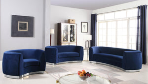 Julian Navy Velvet Chair - Furnish 4 Less 98 (NY)*