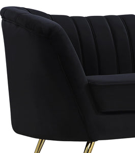 Margo Black Velvet Sofa - Furnish 4 Less 98 (NY)*