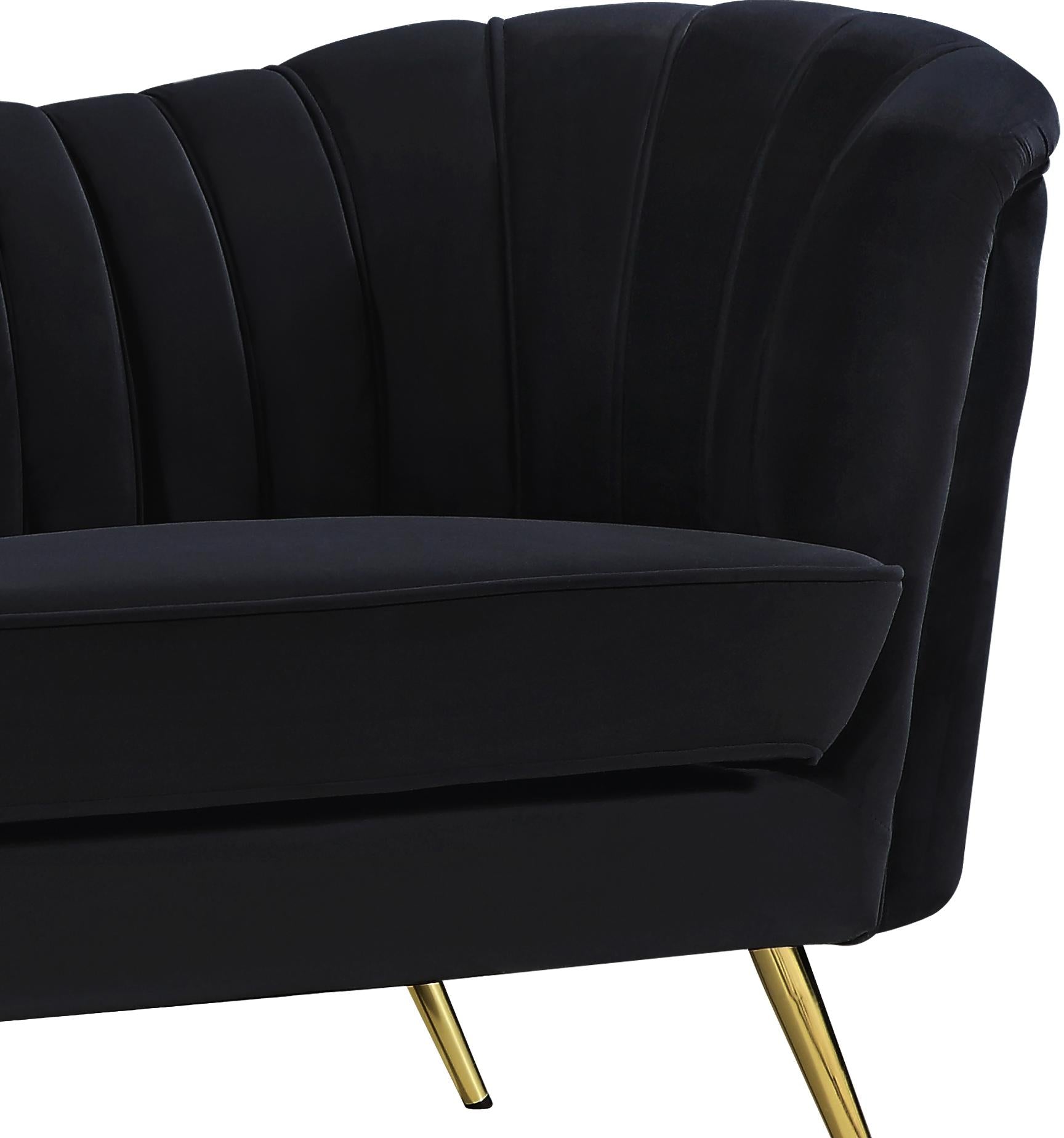 Margo Black Velvet Sofa - Furnish 4 Less 98 (NY)*