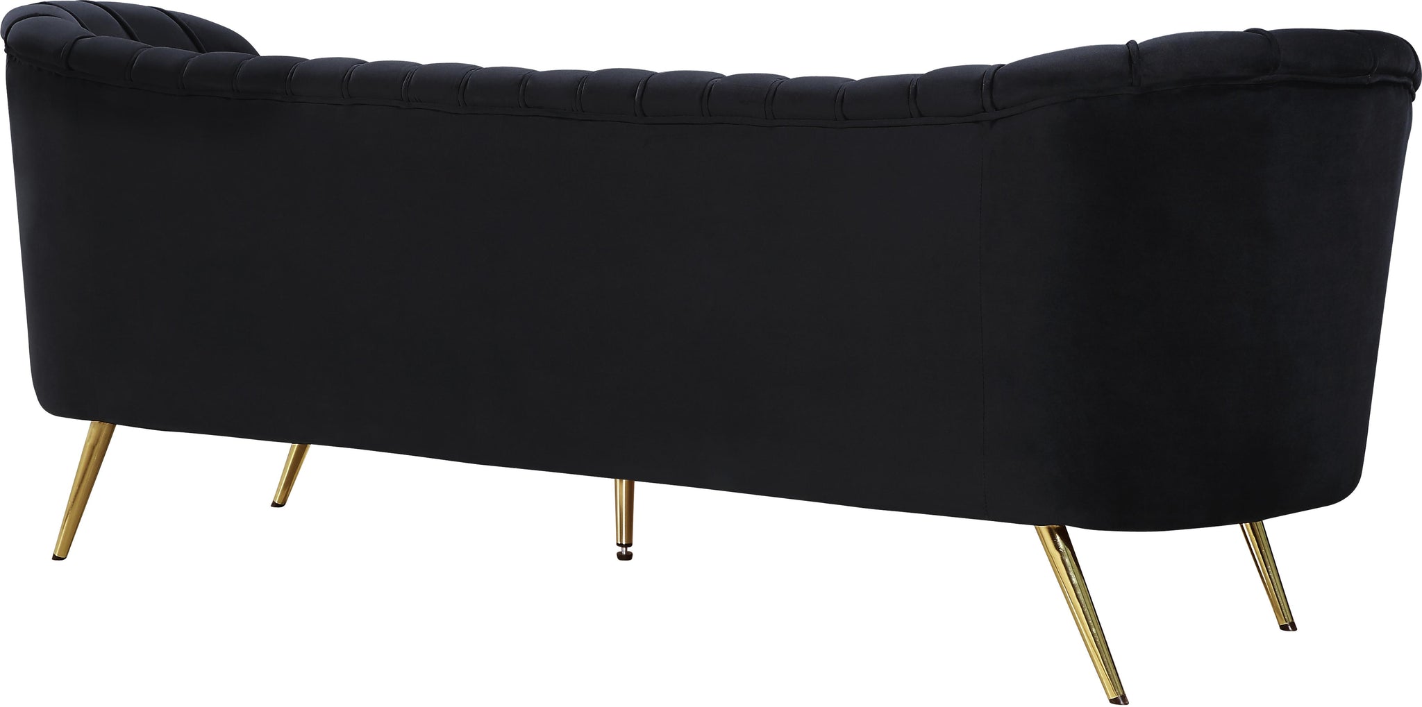 Margo Black Velvet Sofa - Furnish 4 Less 98 (NY)*