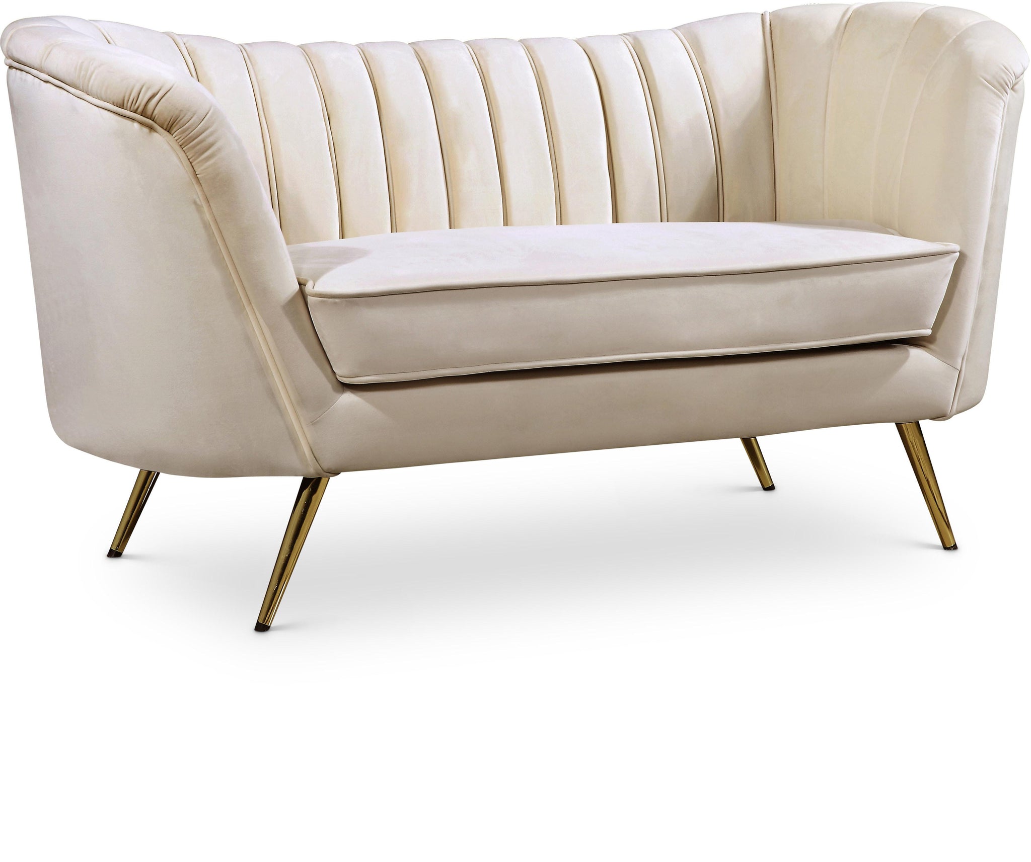 Margo Cream Velvet Loveseat image