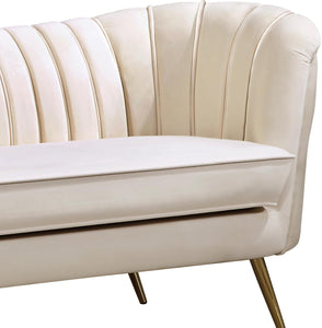 Margo Cream Velvet Loveseat - Furnish 4 Less 98 (NY)*