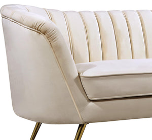 Margo Cream Velvet Loveseat - Furnish 4 Less 98 (NY)*