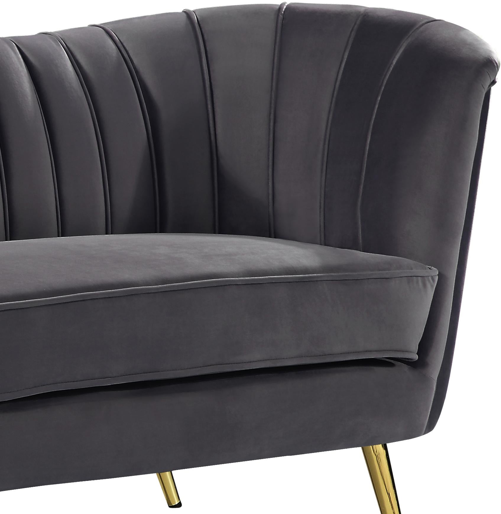 Margo Grey Velvet Sofa - Furnish 4 Less 98 (NY)*