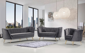 Margo Grey Velvet Sofa - Furnish 4 Less 98 (NY)*