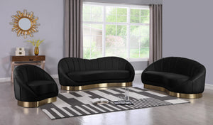 Shelly Black Velvet Chaise