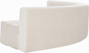 Curl Cream Velvet 2pc. Sectional