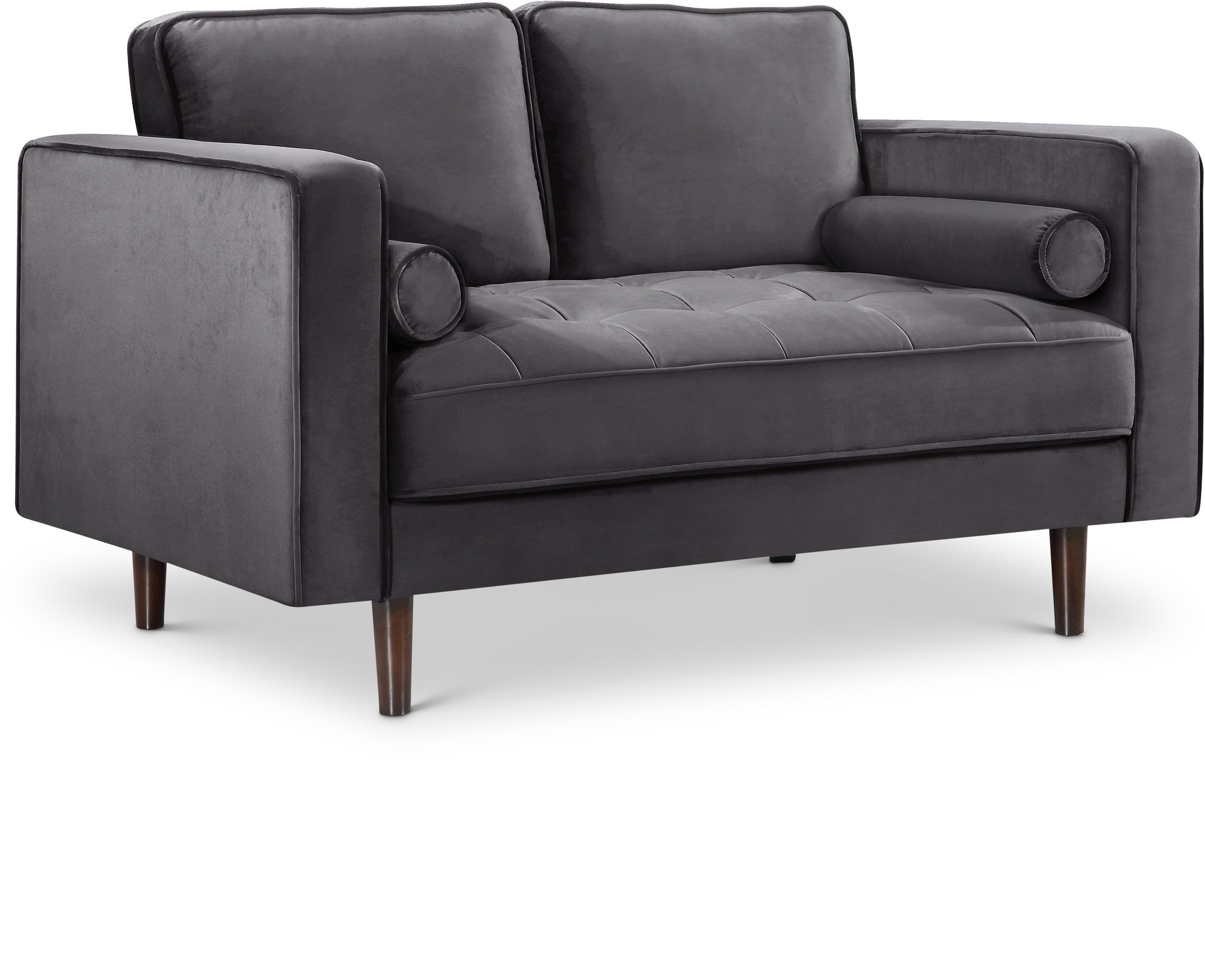 Emily Grey Velvet Loveseat image