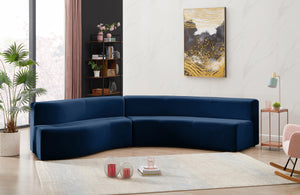 Curl Navy Velvet 2pc. Sectional - Furnish 4 Less 98 (NY)*