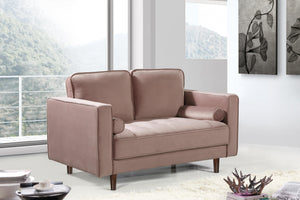 Emily Pink Velvet Loveseat - Furnish 4 Less 98 (NY)*