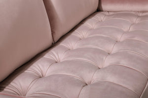 Emily Pink Velvet Loveseat - Furnish 4 Less 98 (NY)*