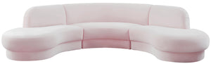 Rosa Pink Velvet 3pc. Sectional (3 Boxes) - Furnish 4 Less 98 (NY)*