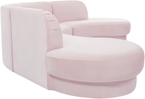 Rosa Pink Velvet 3pc. Sectional (3 Boxes) - Furnish 4 Less 98 (NY)*