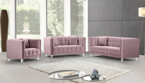 Mariel Pink Velvet Chair - Furnish 4 Less 98 (NY)*