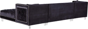 Moda Black Velvet 3pc. Sectional - Furnish 4 Less 98 (NY)*