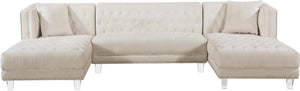 Moda Cream Velvet 3pc. Sectional - Furnish 4 Less 98 (NY)*