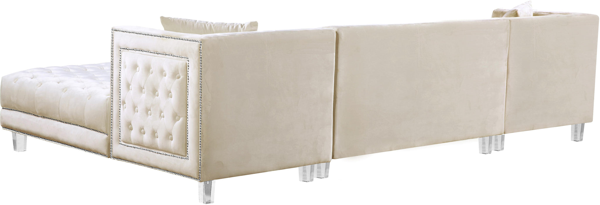 Moda Cream Velvet 3pc. Sectional - Furnish 4 Less 98 (NY)*