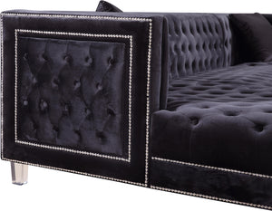 Moda Black Velvet 3pc. Sectional - Furnish 4 Less 98 (NY)*