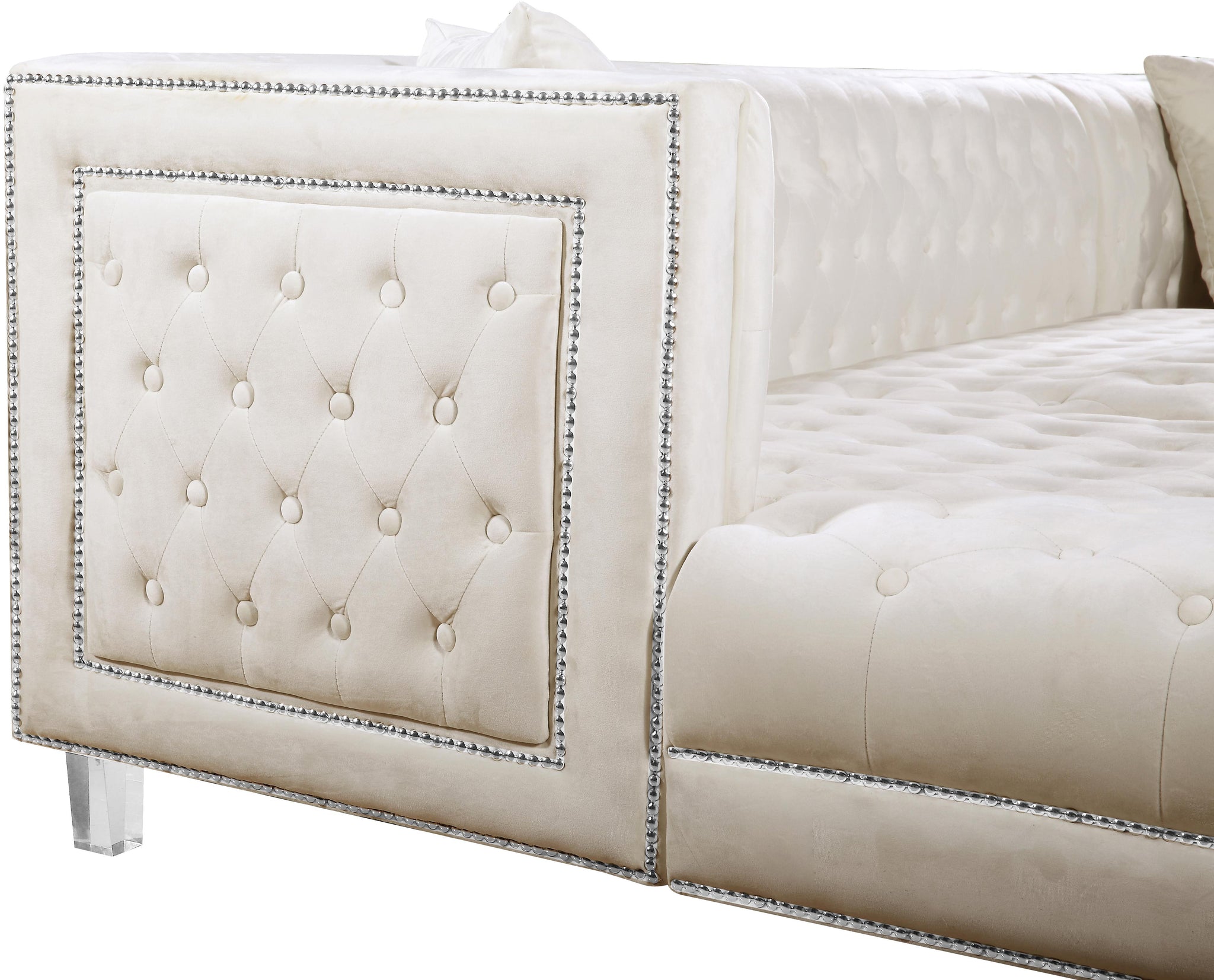 Moda Cream Velvet 3pc. Sectional - Furnish 4 Less 98 (NY)*