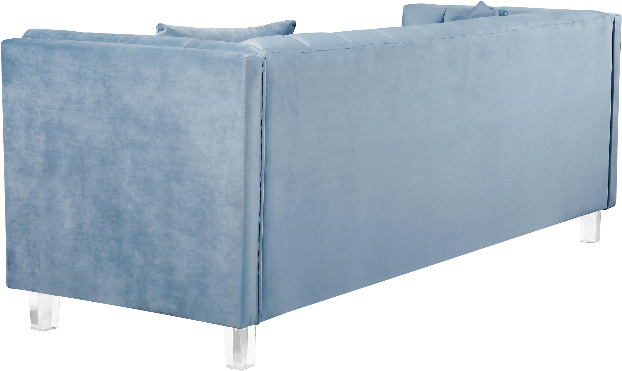 Mariel Sky Blue Velvet Sofa - Furnish 4 Less 98 (NY)*