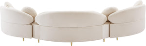 Vivacious Cream Velvet 3pc. Sectional (3 Boxes)