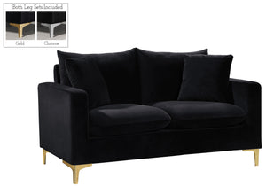 Naomi Black Velvet Loveseat image