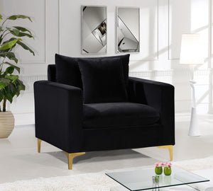 Naomi Black Velvet Chair - Furnish 4 Less 98 (NY)*