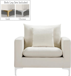 Naomi Cream Velvet Chair - Furnish 4 Less 98 (NY)*