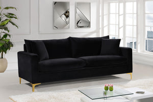 Naomi Black Velvet Sofa - Furnish 4 Less 98 (NY)*