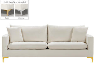 Naomi Cream Velvet Sofa - Furnish 4 Less 98 (NY)*