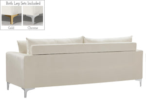 Naomi Cream Velvet Sofa - Furnish 4 Less 98 (NY)*