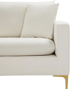 Naomi Cream Velvet Sofa - Furnish 4 Less 98 (NY)*