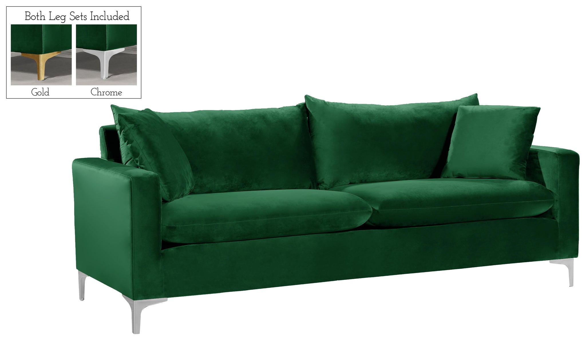 Naomi Green Velvet Sofa - Furnish 4 Less 98 (NY)*