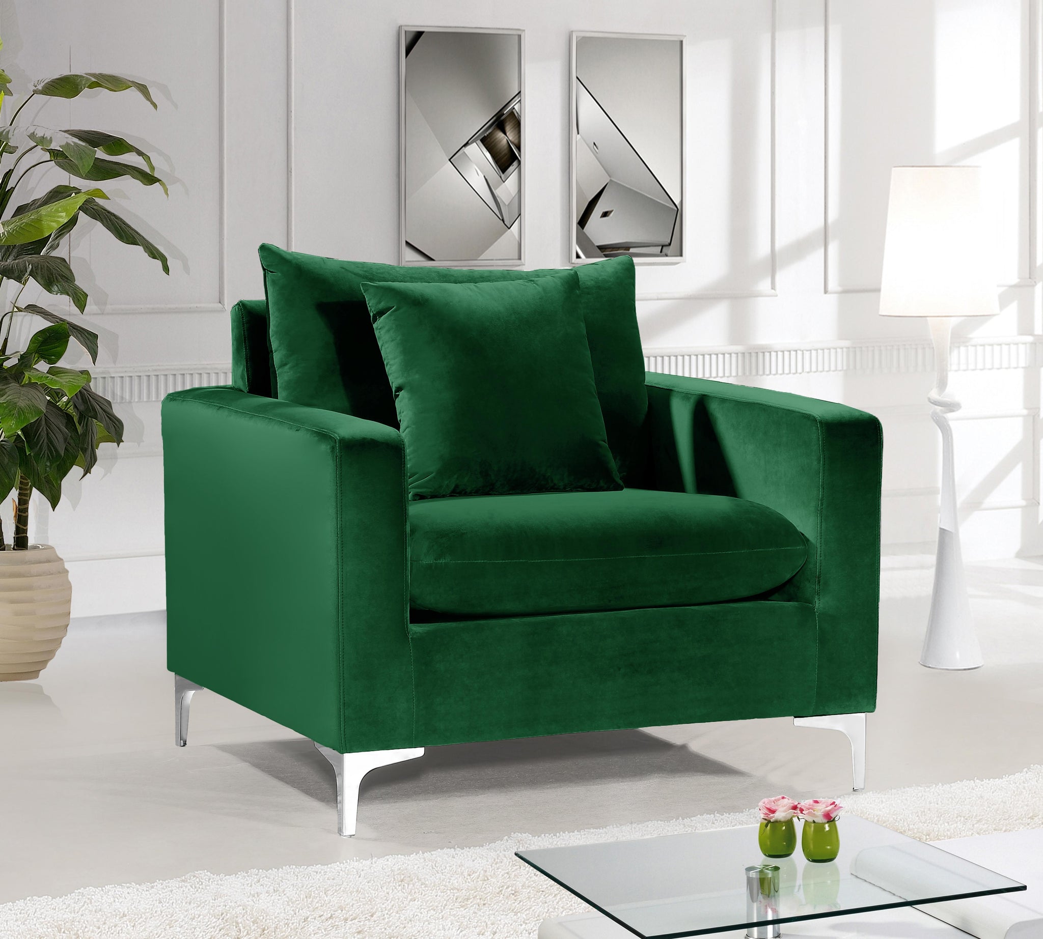 Naomi Green Velvet Chair - Furnish 4 Less 98 (NY)*