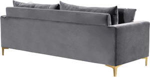 Naomi Grey Velvet Sofa - Furnish 4 Less 98 (NY)*