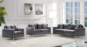 Naomi Grey Velvet Sofa - Furnish 4 Less 98 (NY)*