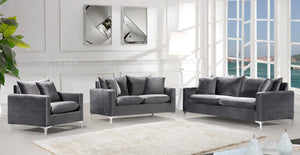 Naomi Grey Velvet Sofa - Furnish 4 Less 98 (NY)*