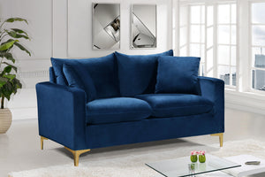 Naomi Navy Velvet Loveseat - Furnish 4 Less 98 (NY)*