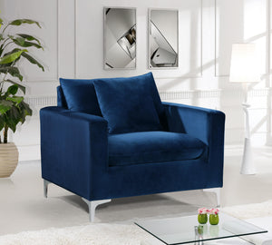 Naomi Navy Velvet Chair - Furnish 4 Less 98 (NY)*