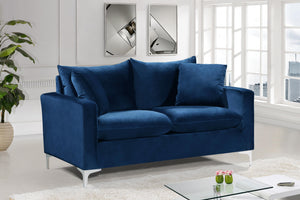 Naomi Navy Velvet Loveseat - Furnish 4 Less 98 (NY)*