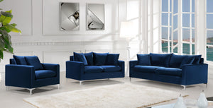 Naomi Navy Velvet Loveseat - Furnish 4 Less 98 (NY)*