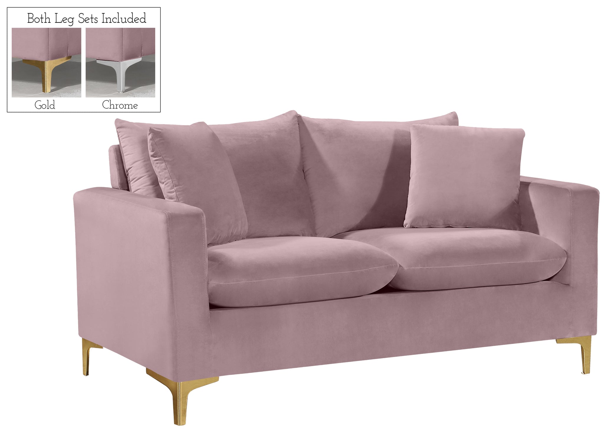 Naomi Pink Velvet Loveseat image